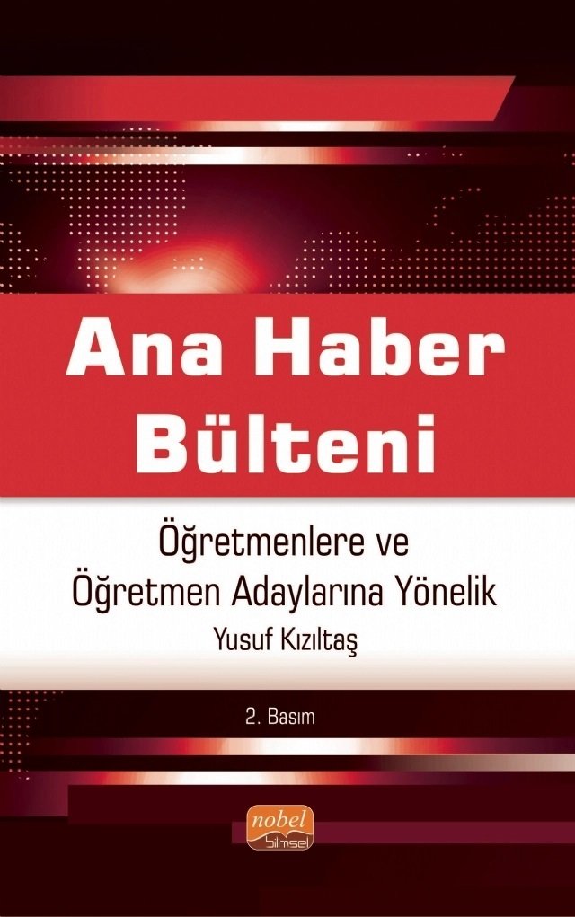 Nobel Ana Haber Bülteni, Öğretmenlere ve Öğretmen Adaylarına Yönelik - Yusuf Kızıltaş Nobel Bilimsel Eserler