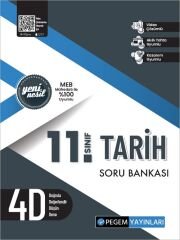 Pegem 11. Sınıf Tarih 4D Soru Bankası Video Çözümlü Pegem Akademi Yayınları