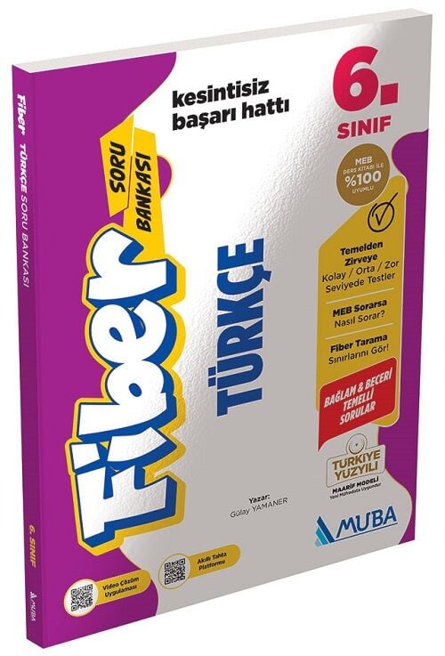 Muba 6. Sınıf Türkçe Fiber Maarif Modeli Soru Bankası Muba Yayınları