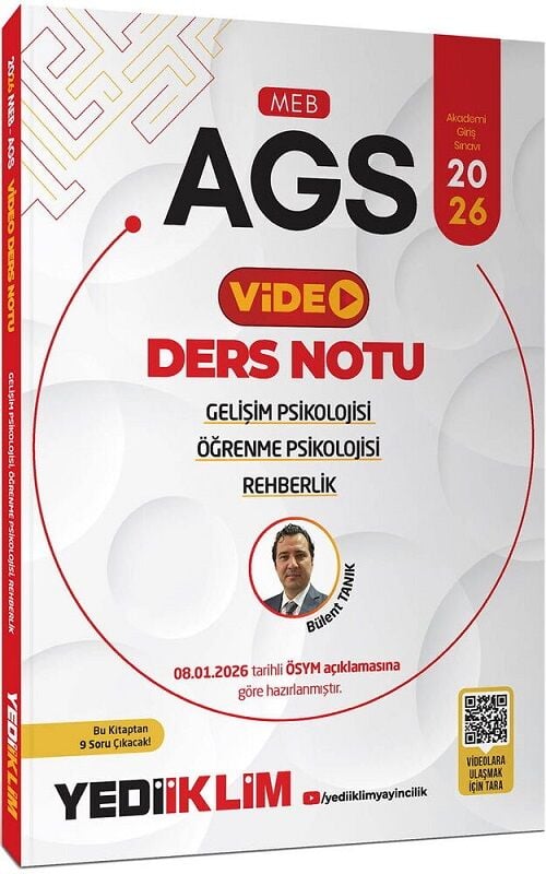 Yediiklim 2027 MEB-AGS Eğitim Bilimleri Gelişim, Öğrenme Psikolojisi, Rehberlik Video Ders Notu - Bülent Tanık Yediiklim Yayınları
