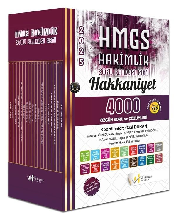 VİP Hukuk 2025 HAKKANİYET HMGS Hakimlik Soru Bankası Seti Çözümlü VİP Hukuk Yayıncılık