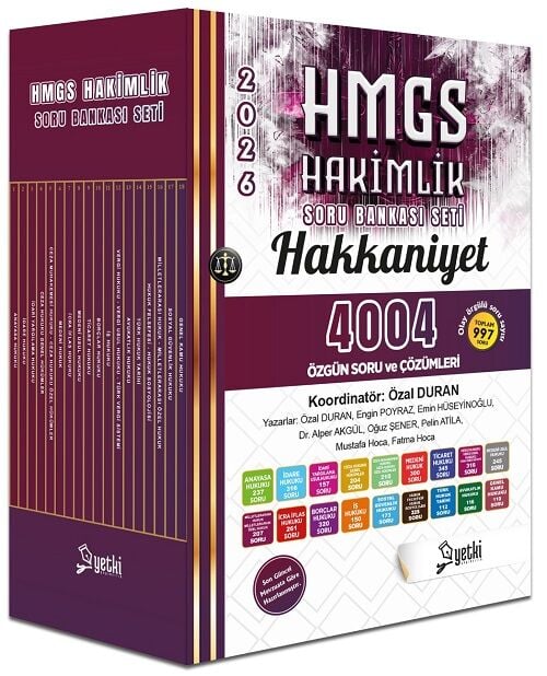 Yetki 2026 HAKKANİYET HMGS Hakimlik Soru Bankası Seti Çözümlü Yetki Yayıncılık
