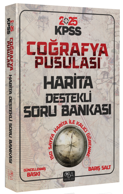 SÜPER FİYAT - CBA Yayınları 2025 KPSS Coğrafya Pusulası Harita Destekli Soru Bankası - Barış Salt CBA Yayınları