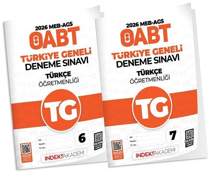 İndeks Akademi 2026 ÖABT MEB-AGS TG-6-7 Türkiye Geneli Deneme Türkçe Öğretmenliği 2 li Set İndeks Akademi Yayıncılık