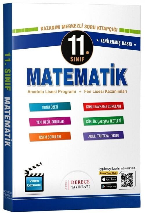 Derece 11. Sınıf Matematik Kazanım Merkezli Soru Kitapçığı Modüler Set Derece Yayınları