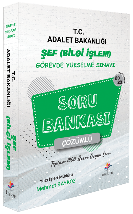 Dizgi Kitap 2023 GYS Adalet Bakanlığı Bilgi İşlem Şef Soru Bankası Çözümlü Görevde Yükselme Dizgi Kitap