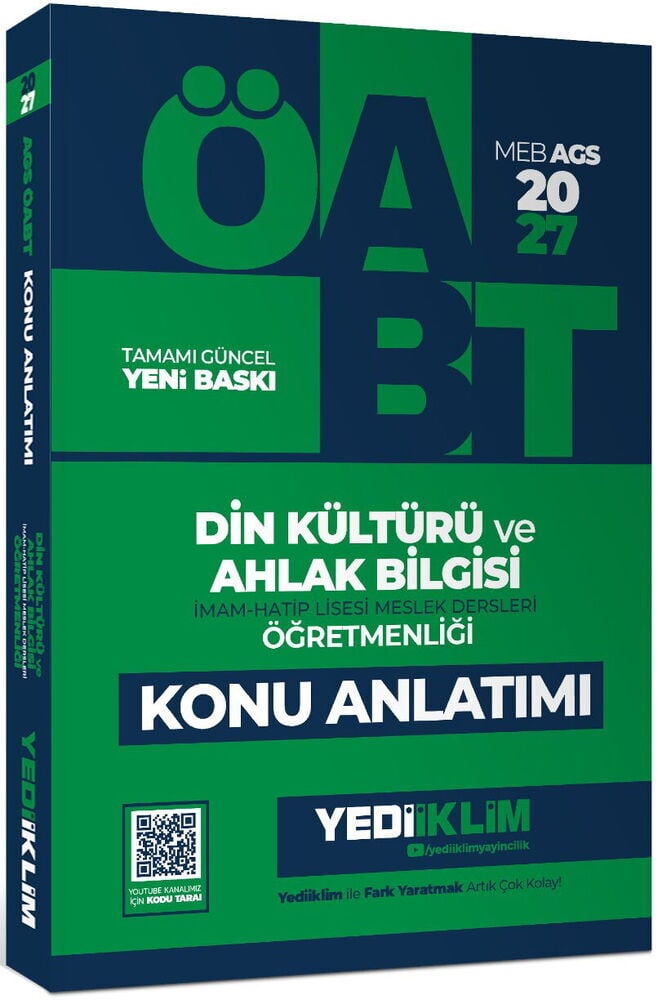 Yediiklim 2027 ÖABT MEB-AGS Din Kültürü ve Ahlak Bilgisi Öğretmenliği Konu Anlatımı Yediiklim Yayınları