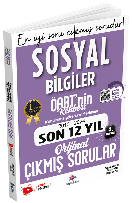 Dizgi Kitap 2025 ÖABT MEB-AGS nin Rehberi Sosyal Bilgiler Öğretmenliği Çıkmış Sorular Son 12 Yıl Çözümlü - Selami Yalçın Dizgi Kitap Yayınları