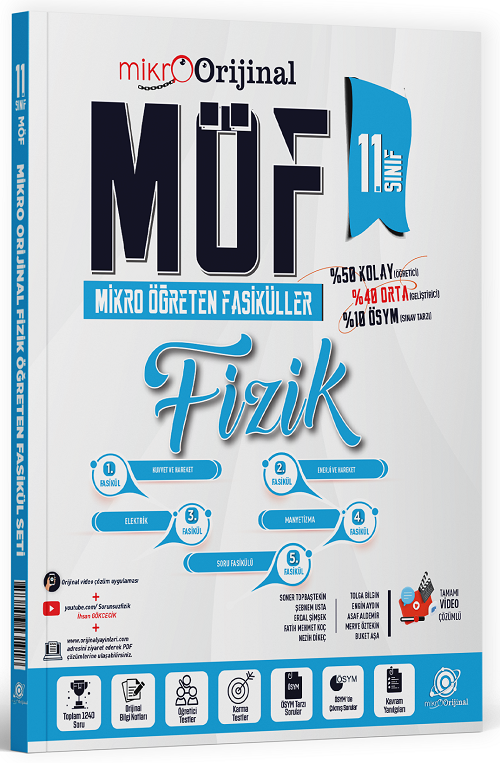 Orijinal 11. Sınıf Fizik MÖF Mikro Öğreten Fasiküller Orijinal Yayınları