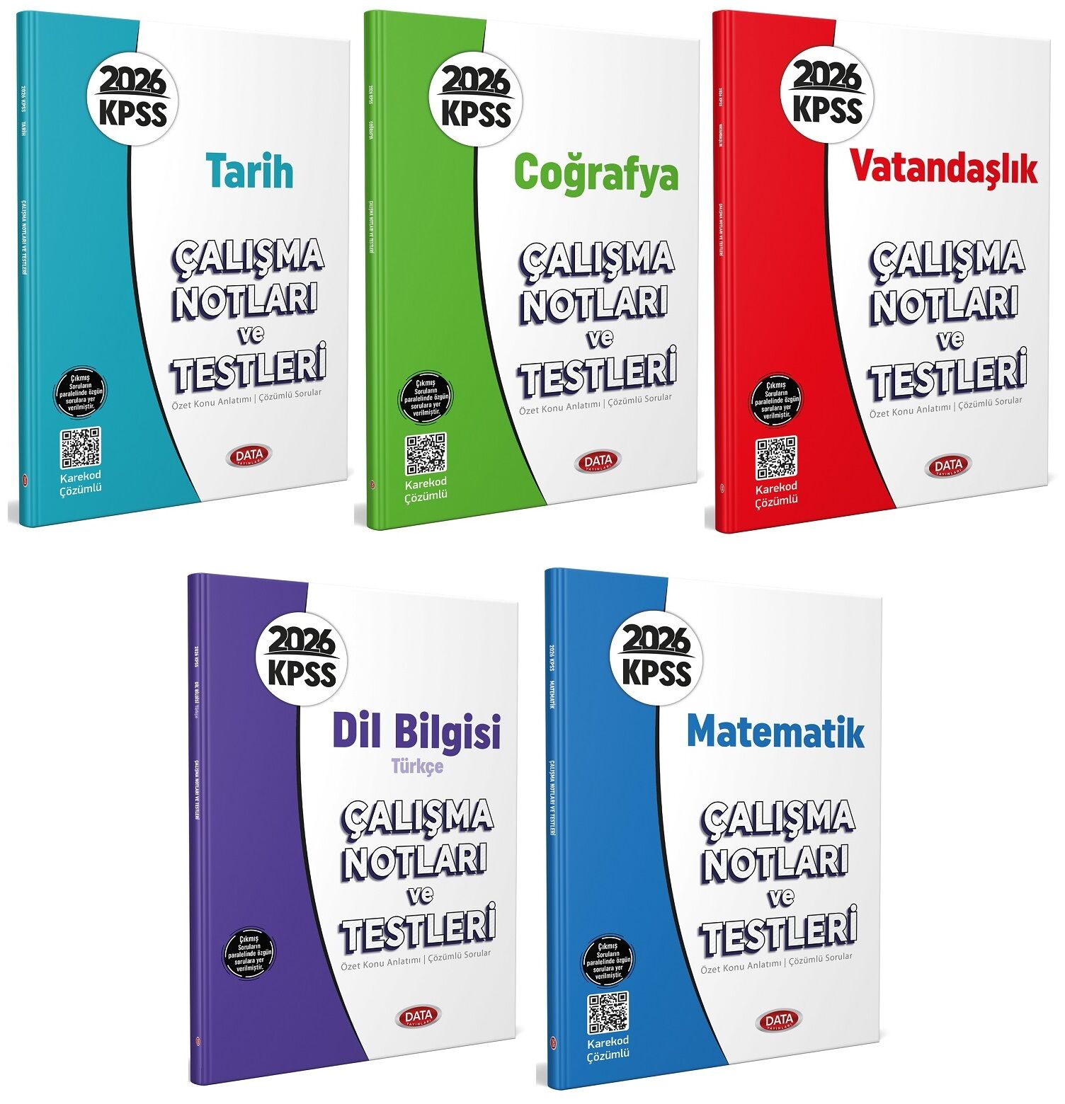 Data 2026 KPSS Genel Yetenek Genel Kültür Çalışma Notları ve Testleri 5 li Set Data Yayınları
