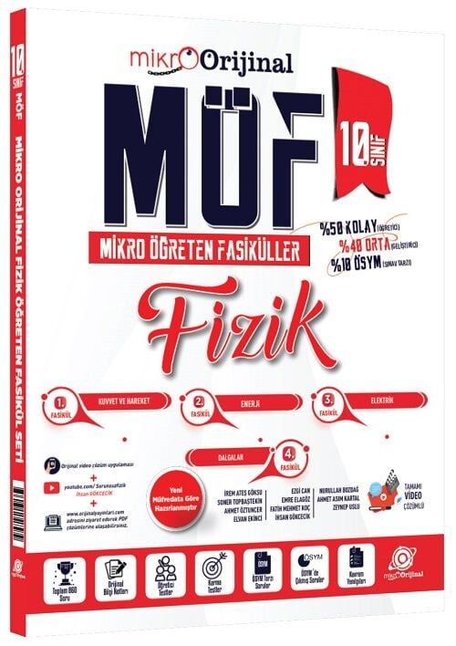Orijinal 10. Sınıf Fizik MÖF Mikro Öğreten Fasiküller Orijinal Yayınları