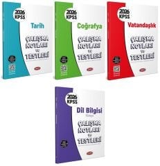 Data 2026 KPSS Tarih + Coğrafya + Vatandaşlık + Dil Bilgisi Türkçe Çalışma Notları ve Testleri 4 lü Set Data Yayınları