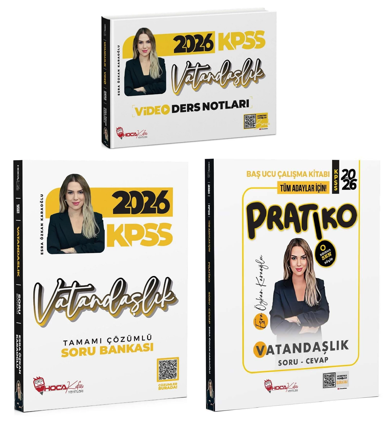 Hoca Kafası 2026 KPSS Vatandaşlık Ders Notları + Soru Bankası + Pratiko Soru Cevap 3 lü Set - Esra Özkan Karaoğlu Hoca Kafası Yayınları