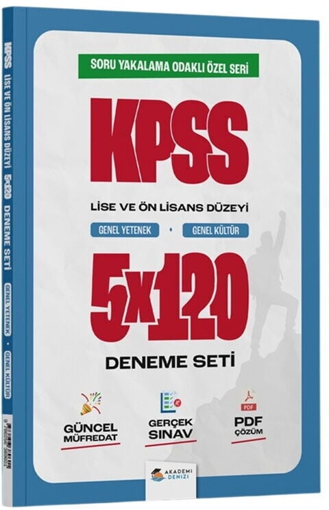 Akademi Denizi KPSS Lise Ön Lisans 5x120 Deneme Çözümlü Akademi Denizi