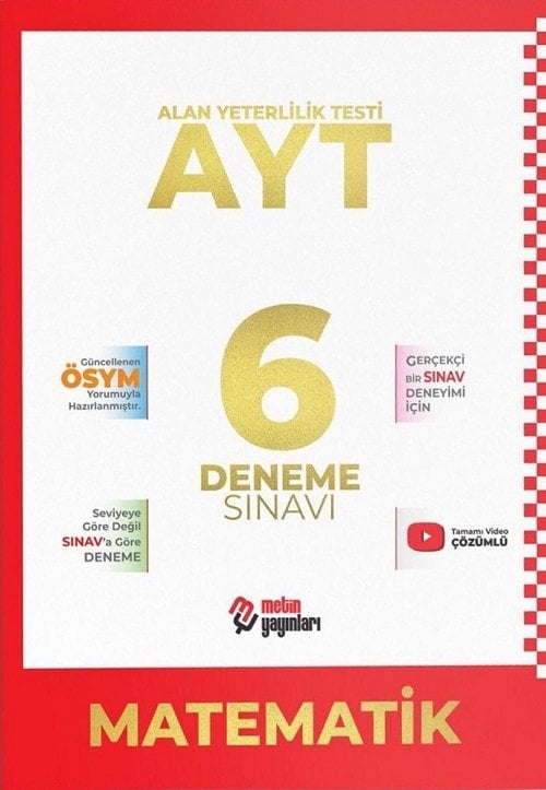 Metin YKS AYT Matematik 6 Deneme Metin Yayınları