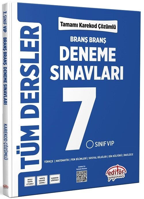 Editör 7. Sınıf Tüm Dersler Ünite Ünite Deneme Sınavları Çözümlü Editör Yayınları