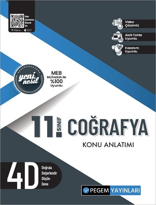 Pegem 11. Sınıf Coğrafya 4D Konu Anlatımı Pegem Akademi Yayınları