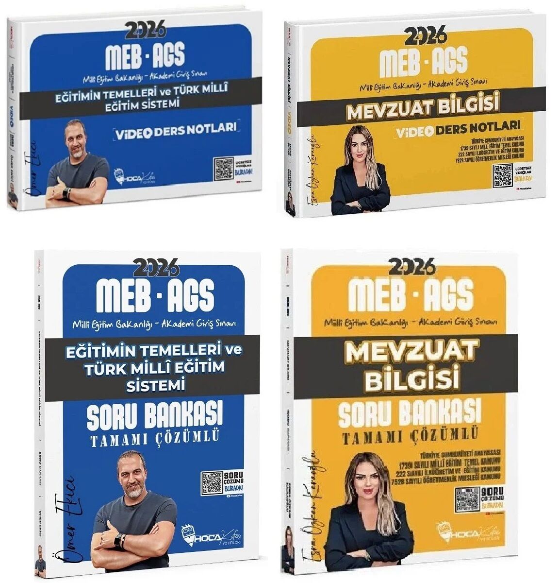 Hoca Kafası 2026 MEB-AGS Eğitimin Temelleri ve Türk Milli Eğitim Sistemi + Mevzuat Bilgisi Video Ders Notları Soru Bankası 4 lü Set Hoca Kafası Yayınları