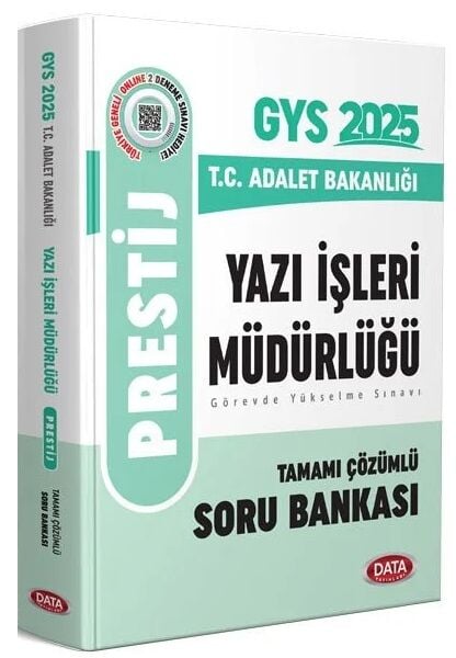 Data 2025 GYS Adalet Bakanlığı Yazı İşleri Müdürlüğü Prestij Soru Bankası Çözümlü Görevde Yükselme Data Yayınları