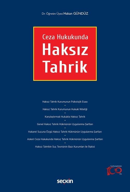 Seçkin Ceza Hukukunda Haksız Tahrik - Hakan Gündüz Seçkin Yayınları
