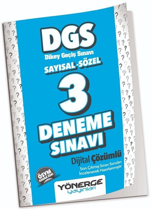 SÜPER FİYAT - Yönerge DGS 3 Deneme Çözümlü Yönerge Yayınları