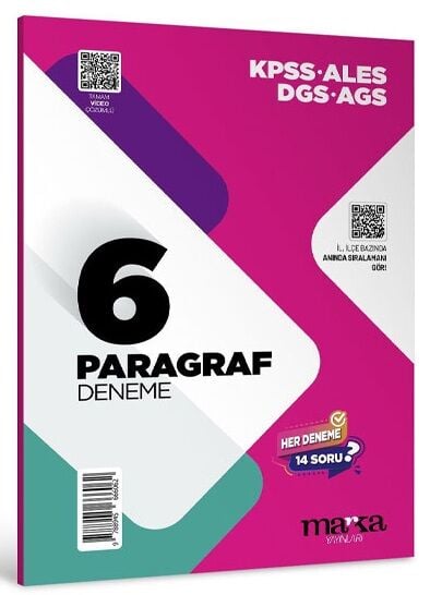 Marka 2026 KPSS ALES DGS MEB-AGS Paragraf 6 Deneme Çözümlü Marka Yayınları