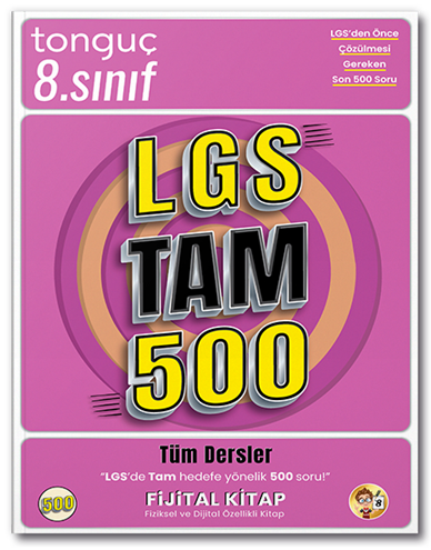 Tonguç 8. Sınıf LGS Tüm Dersler Fijital Tam 500 Soru Bankası Tonguç Akademi