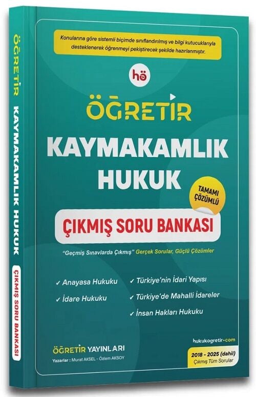 Öğretir Kaymakamlık Hukuk Çıkmış Soru Bankası Çözümlü Öğretir Yayınları