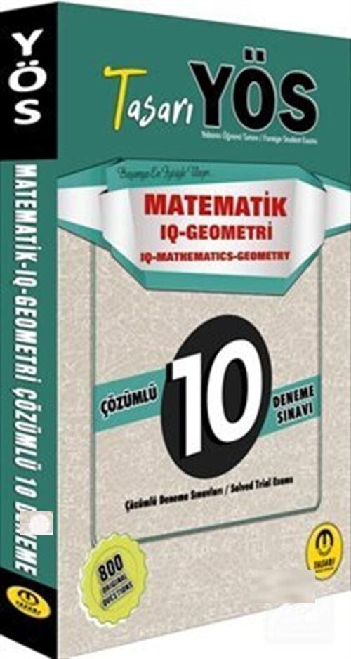 Tasarı YÖS Matematik 10 Deneme Çözümlü Tasarı Yayınları