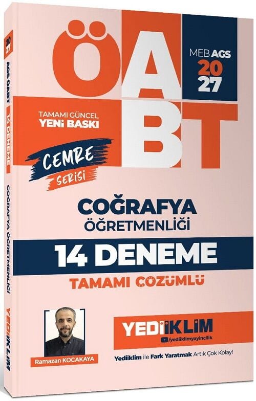 Yediiklim 2027 ÖABT MEB-AGS Coğrafya Öğretmenliği 14 Deneme Çözümlü Cemre Serisi - Ramazan Kocakaya Yediiklim Yayınları