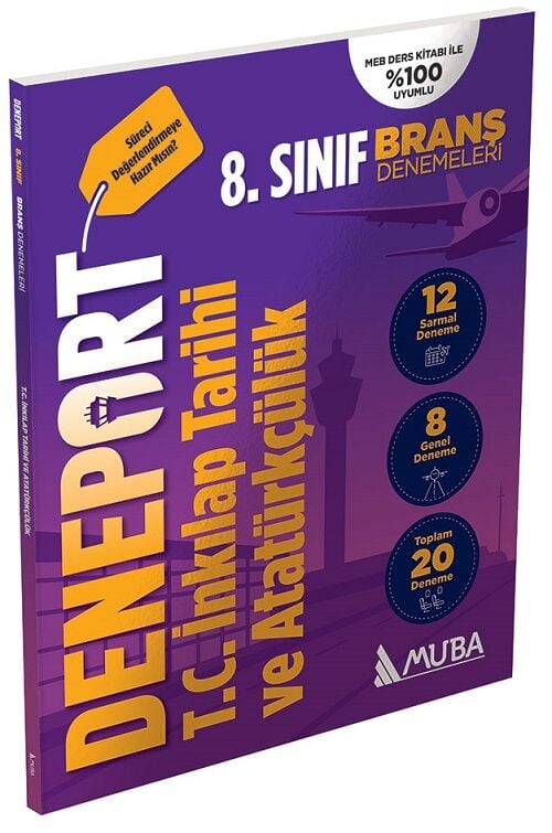 Muba 8. Sınıf TC İnkılap Tarihi ve Atatürkçülük Deneport Maarif Modeli 20 Deneme Muba Yayınları