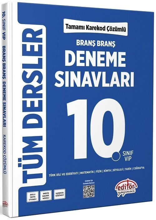 Editör 10. Sınıf Tüm Dersler Ünite Ünite Deneme Sınavları Çözümlü Editör Yayınları