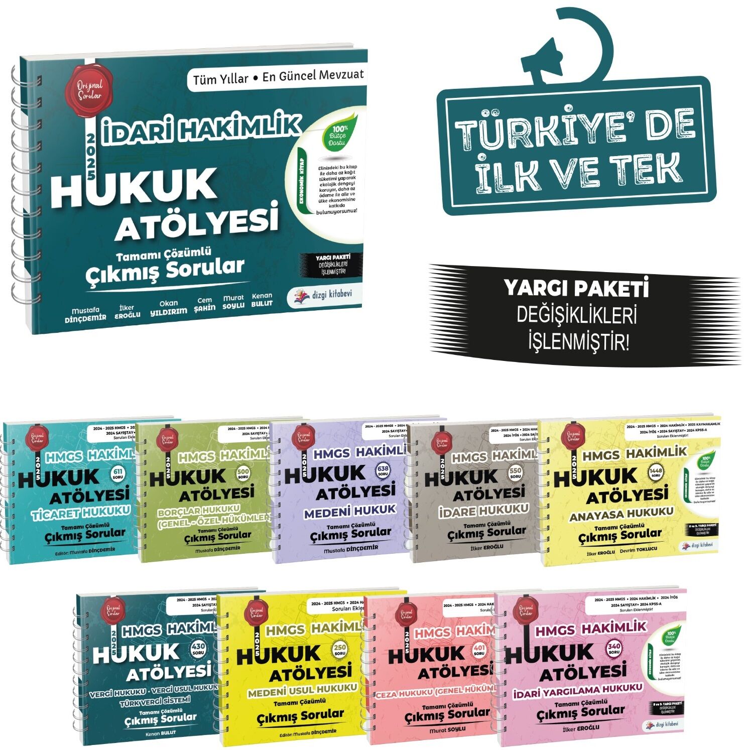 Dizgi Kitap 2025 Hukuk Atölyesi İdari Hakimlik Çıkmış Sorular Modüler Set Çözümlü Dizgi Kitap
