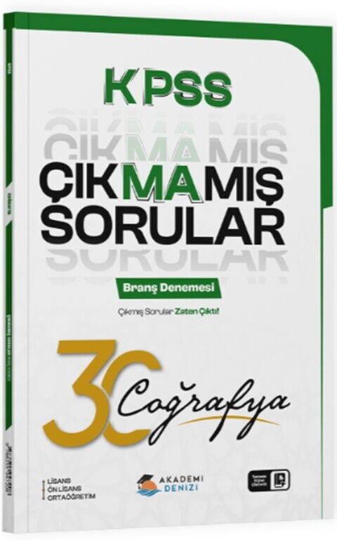 Akademi Denizi KPSS Coğrafya Çıkmamış Sorular 30 Deneme Çözümlü Akademi Denizi