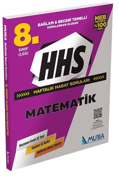 Muba 8. Sınıf LGS Matematik HHS Haftalık Hasat Soruları Muba Yayınları