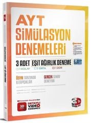 3D Yayınları YKS AYT Eşit Ağırlık Simülasyon 3 Deneme Video Çözümlü 3D Yayınları