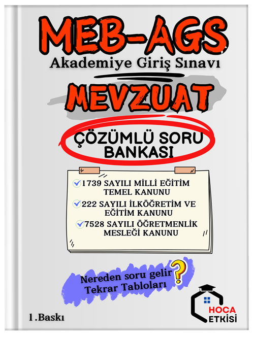 SÜPER FİYAT - Hoca Etkisi 2025 MEB-AGS Mevzuat Soru Bankası Çözümlü - Recep Özceylan Hoca Etkisi Yayınları