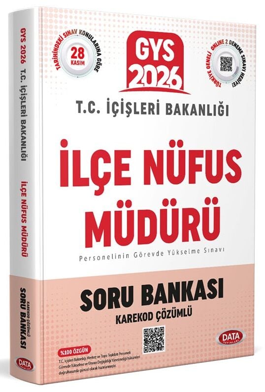 Data 2026 GYS İçişleri Bakanlığı İlçe Nüfus Müdürü Soru Bankası Çözümlü Görevde Yükselme Data Yayınları