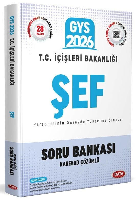 Data 2026 GYS İçişleri Bakanlığı Şef Soru Bankası Çözümlü Görevde Yükselme Data Yayınları