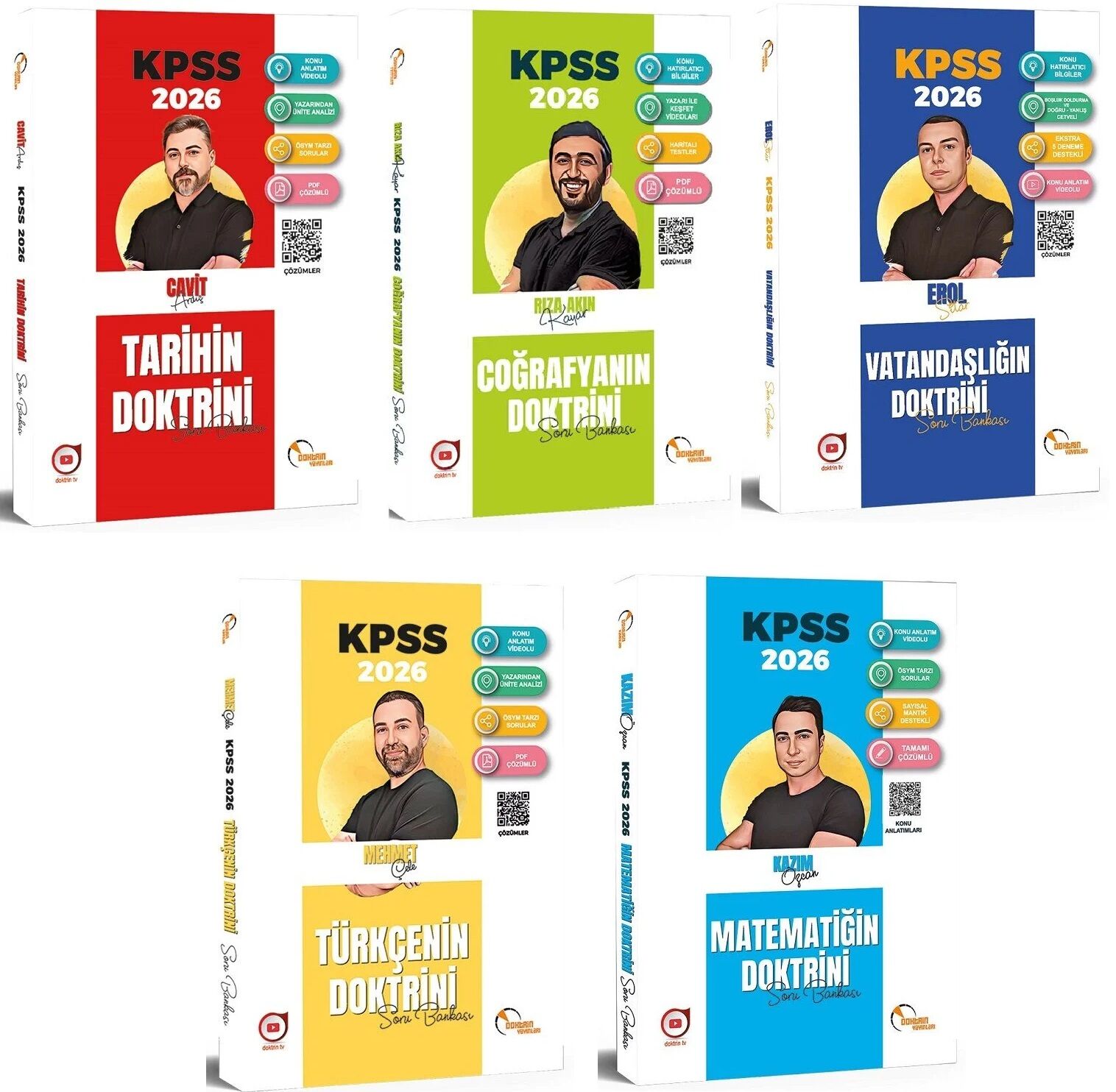 Doktrin 2026 KPSS Genel Yetenek Genel Kültür Doktrini Soru Bankası 5 li Set Doktrin Yayınları