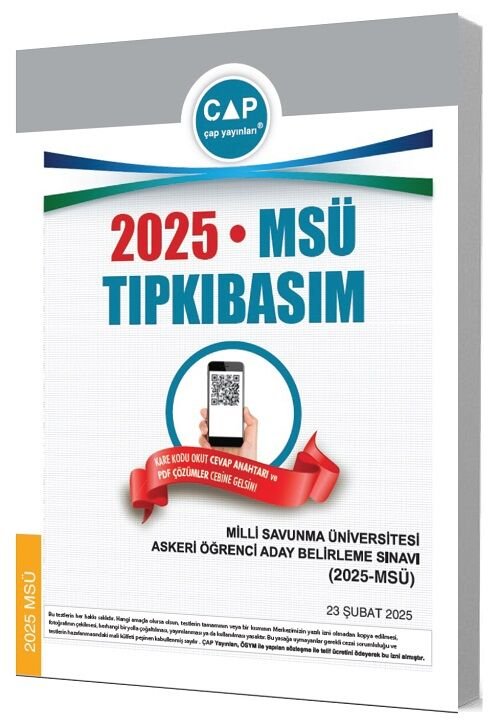 Çap Yayınları 2025 MSÜ Tıpkı Basım Çıkmış Sorular Çap Yayınları