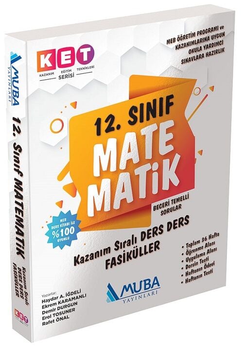 Muba 12. Sınıf Matematik KET Kazanım Sıralı Ders Fasikülleri Muba Yayınları