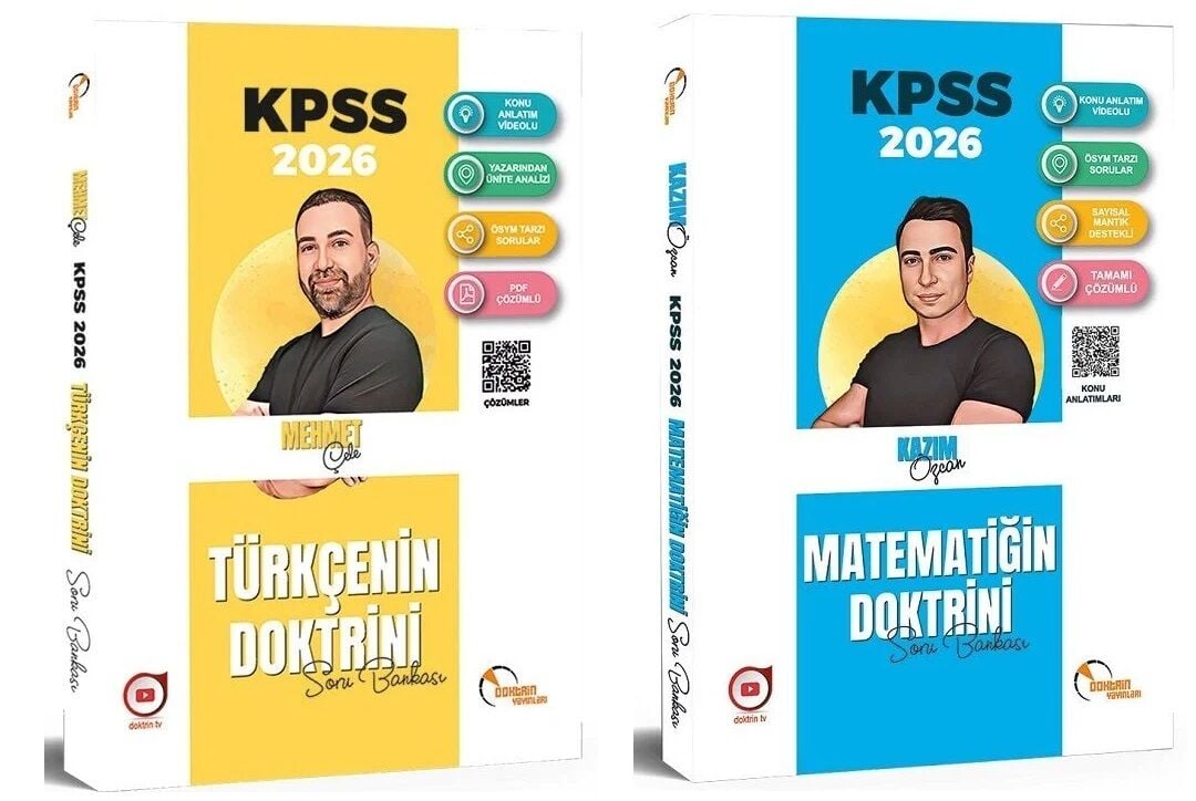 Doktrin 2026 KPSS Türkçe + Matematik Doktrini Soru Bankası 2 li Set Doktrin Yayınları