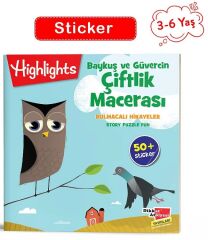 3-6 Yaş Baykuş ve Güvercin Çiftlik Macerası - Sticker Bulmacalı Hikayeler Dikkat Atölyesi Yayınları