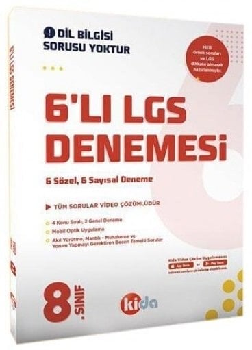 Kida 8. Sınıf LGS Tüm Dersler 6 lı Paket Deneme Kida Yayınları