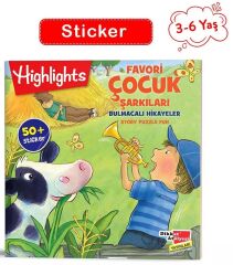 3-6 Yaş Favori Çocuk Şarkıları - Sticker Bulmacalı Hikayeler Dikkat Atölyesi Yayınları
