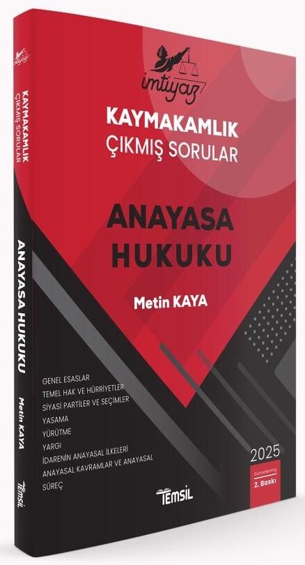 Temsil 2025 İMTİYAZ Kaymakamlık Anayasa Hukuku Çıkmış Sorular 2. Baskı - Metin Kaya Temsil Kitap Yayınları