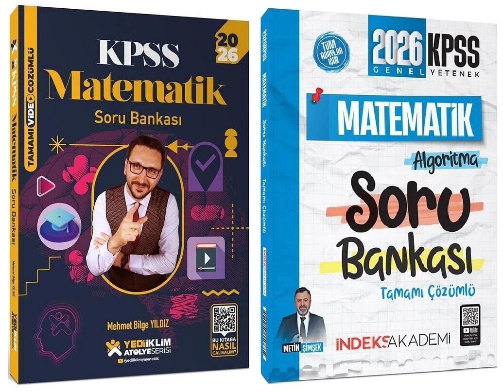 Yediiklim + İndeks 2026 KPSS Matematik Atölye Soru Bankası 2 li Set - Mehmet Bilge Yıldız, Metin Şimşek Yediiklim + İndeks Akademi Yayınları