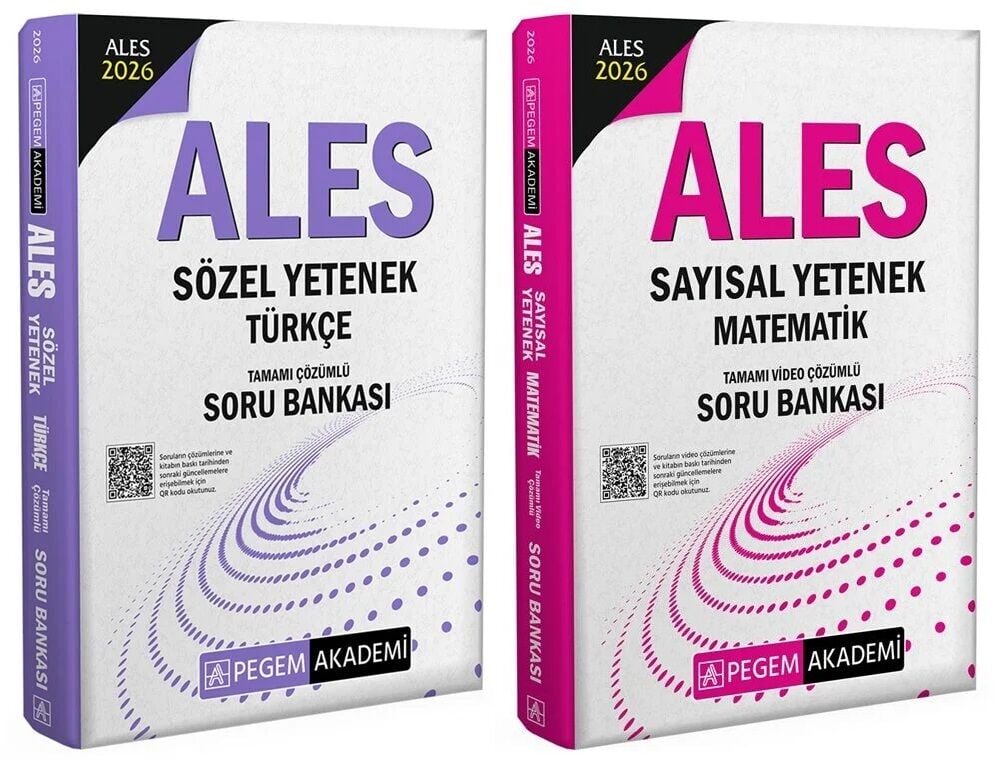 Pegem 2026 ALES Türkçe Sözel Mantık + Matematik Sayısal Mantık Soru Bankası 2 li Set Pegem Akademi Yayınları