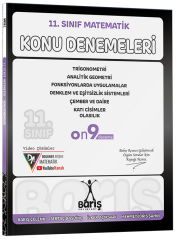 Barış 11. Sınıf Matematik Trigonometri, Analitik Geometri, Fonksiyonlarda Uygulamalar, Denklem ve Eşitsizlik Sistemi, Çember ve Daire, Katı Cisimler Olasılık Konu Denemeleri - Barış Çelenk Barış Yayınları
